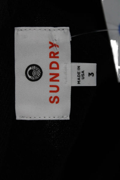 Sundry Women Basic Black Stars Long Sleeve T-Shirt Size 3