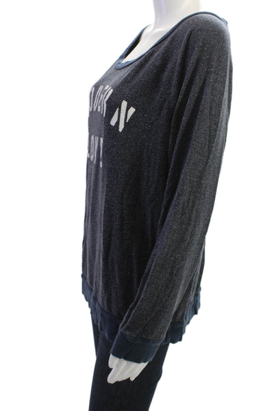 SOL ANGELES Womens Pullover Sweatshirt Dark Blue Graphic Long Sleeve Size L