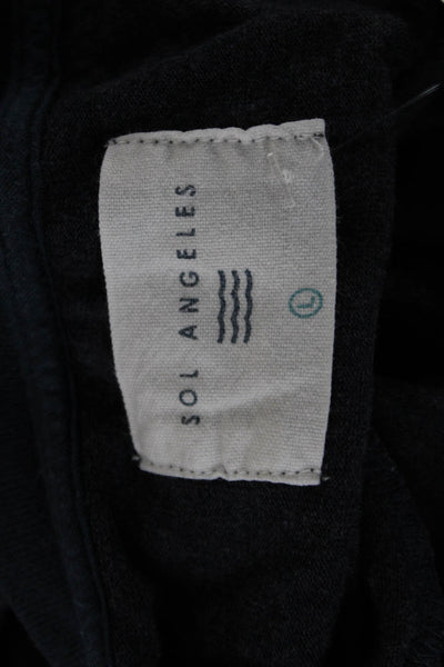 SOL ANGELES Womens Pullover Sweatshirt Dark Blue Graphic Long Sleeve Size L