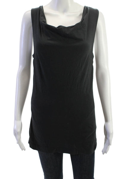 Theory Womens Sleeveless Tunic Tank Black Cotton Spandex Size L