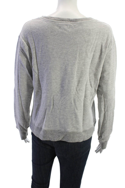 Sundry Womens Pullover Sweatshirts Gray Floral Crew Neck Size 2