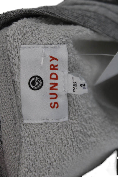 Sundry Womens Pullover Sweatshirts Gray Floral Crew Neck Size 2