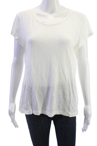 Rag & Bone Womens Basic White Cotton Short Sleeve T-Shirt Size L