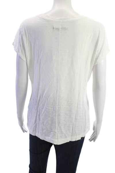 Rag & Bone Womens Basic White Cotton Short Sleeve T-Shirt Size L