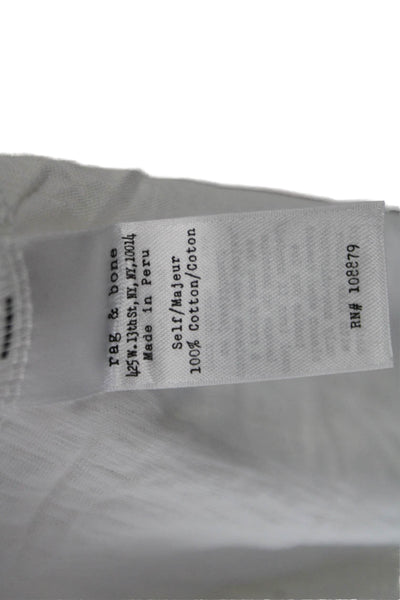 Rag & Bone Womens Basic White Cotton Short Sleeve T-Shirt Size L
