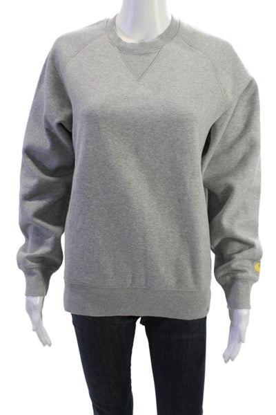 Carhartt Unisex Pullover Sweatshirt Gray Crew Neck Long Sleeve Size XS