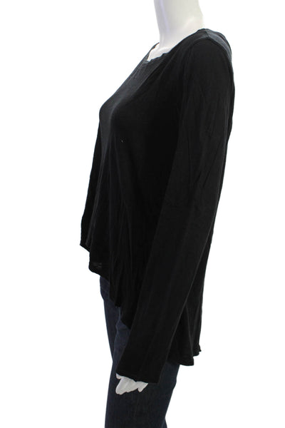 Michael Stars Womens Black Basic Longsleeve T-Shirt Size One Size