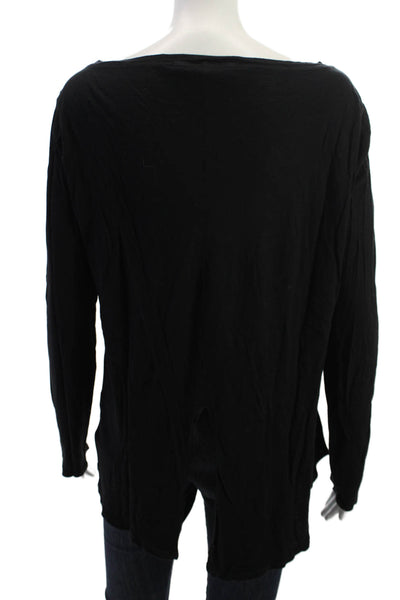 Michael Stars Womens Black Basic Longsleeve T-Shirt Size One Size