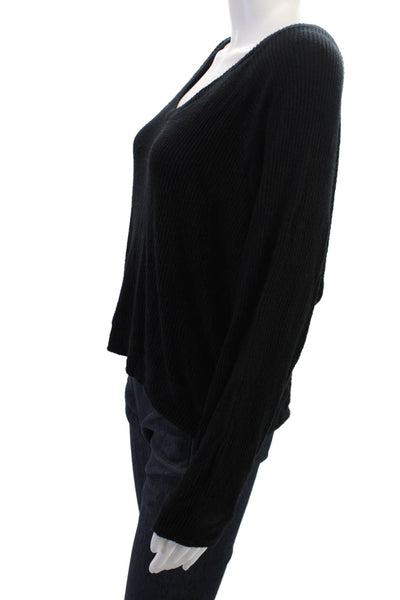 Electric & Rose Unisex Black V-Neck Long Sleeve Pullover Sweater Size M