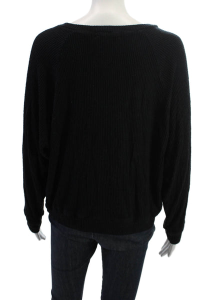 Electric & Rose Unisex Black V-Neck Long Sleeve Pullover Sweater Size M