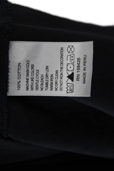 Leallo Womens Basic Sleeveless Tank Black Round Neck 100% Cotton Size L