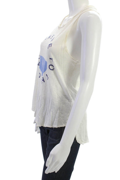 Sundry Womens Basic Tank White 100% Pima Cotton Sleeveless Round Neck Size 2