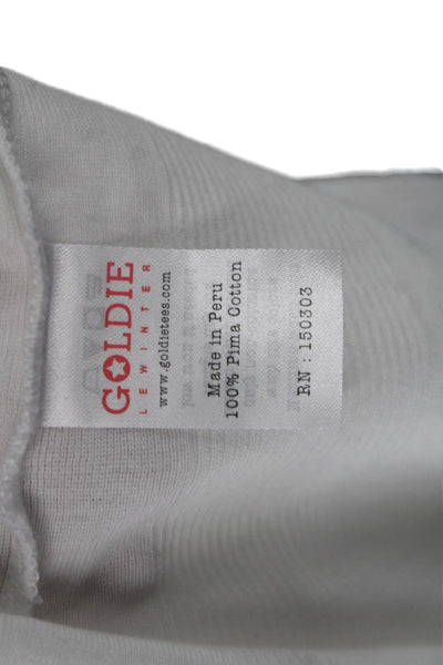 Goldie Womens Basic Sleeveless Tank White Pima Cotton Round Neck Size M