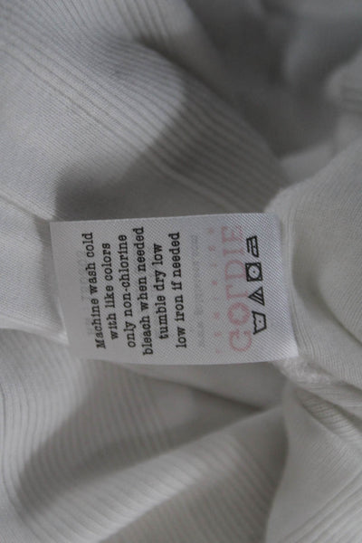 Goldie Womens Basic Sleeveless Tank White Pima Cotton Round Neck Size M