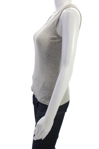 Goldie Womens Basic Tank Gray Pima Cotton Round Neck Sleeveless Size M