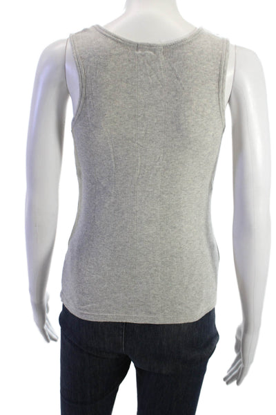 Goldie Womens Basic Tank Gray Pima Cotton Round Neck Sleeveless Size M