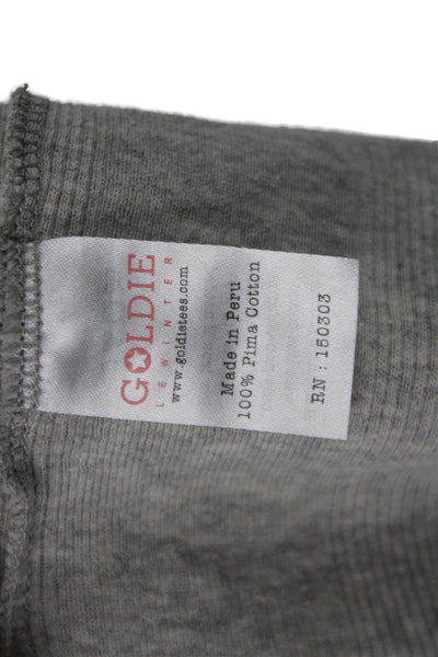 Goldie Womens Basic Tank Gray Pima Cotton Round Neck Sleeveless Size M