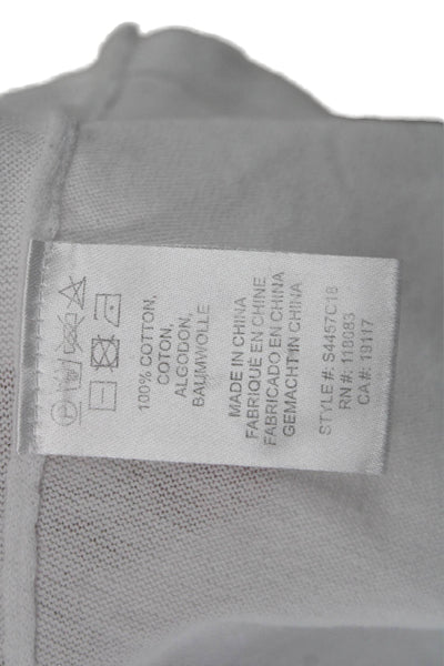 Minnie Rose Womens Basic White Cotton Short Sleeve Crew Neck T-Shirt Size L