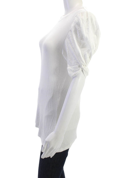Goldie Womens Basic White T-Shirt Crew Neck Short Sleeve Modal Spandex Size L