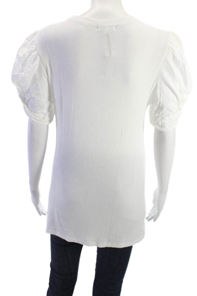 Goldie Womens Basic White T-Shirt Crew Neck Short Sleeve Modal Spandex Size L