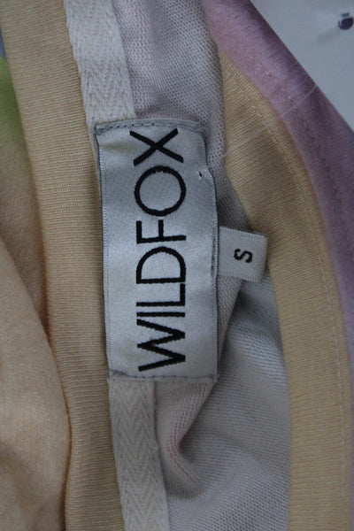 Wildfox Women Pullover Sweatshirt Pink Striped Long Sleeve Size S