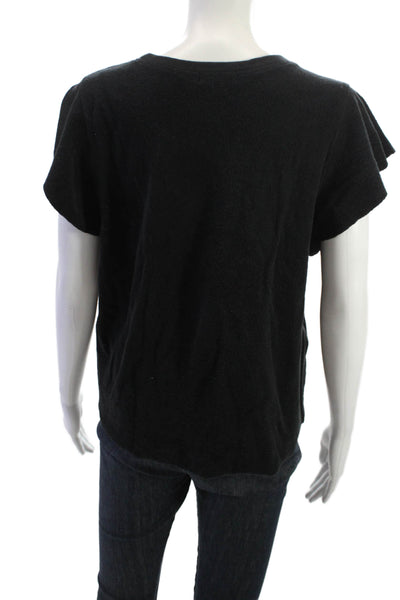 Goldie Women Black Cotton Basic Crew Neck T-Shirt Size S