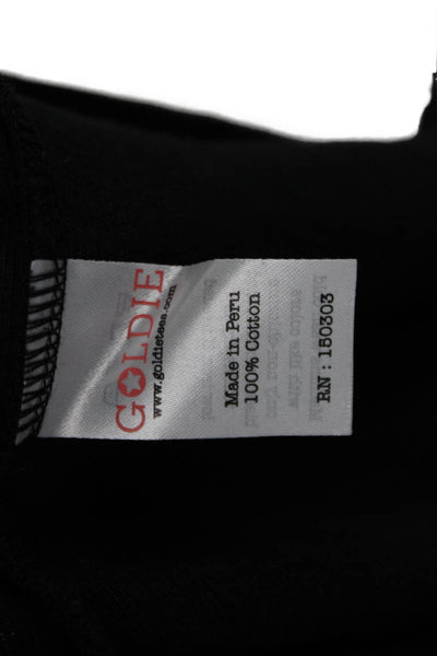 Goldie Women Black Cotton Basic Crew Neck T-Shirt Size S