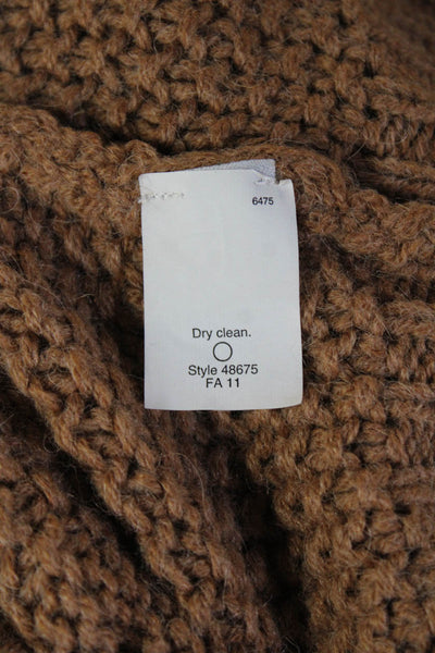 J Crew Unisex Brown Pullover Sweater Crewneck 3/4 Sleeve Alpaca Merino Size M