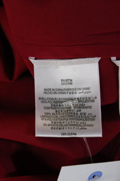 BCBG Max Azria Women Red Maxi Dress Sleeveless Tie Waist Polyester Size 0