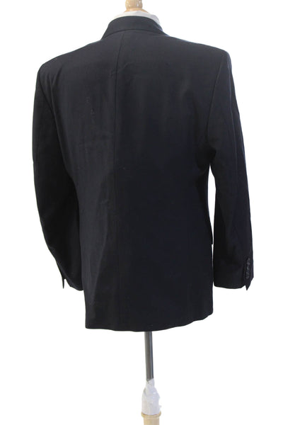 Alfani Mens Dark Blue Wool Cashmere Suit Jacket Button Collared Classic Size 38