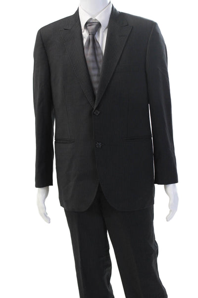 Alfani Mens Black 2 Piece Wool Blend Suit Size 40