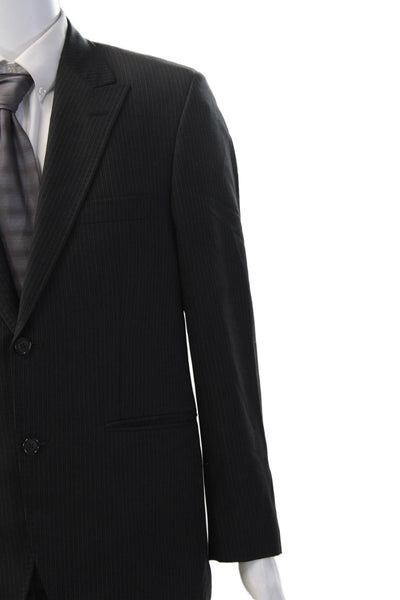 Alfani Mens Black 2 Piece Wool Blend Suit Size 40