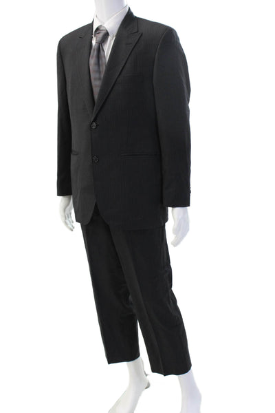 Alfani Mens Black 2 Piece Wool Blend Suit Size 40