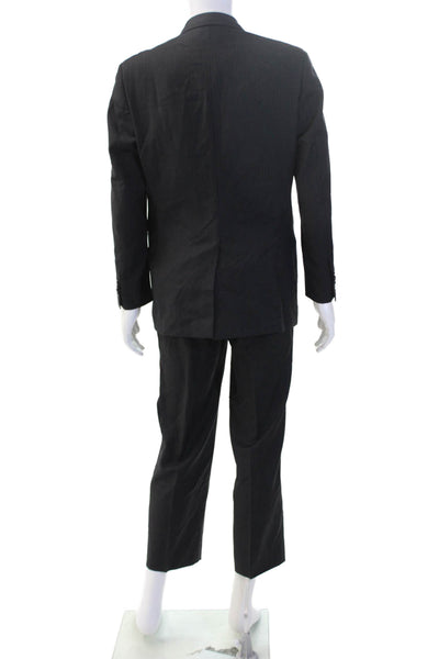 Alfani Mens Black 2 Piece Wool Blend Suit Size 40
