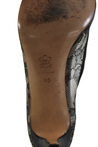 Bruno Ricci For Diane B Womens Lace Open Toe Pumps Black Size 40 10