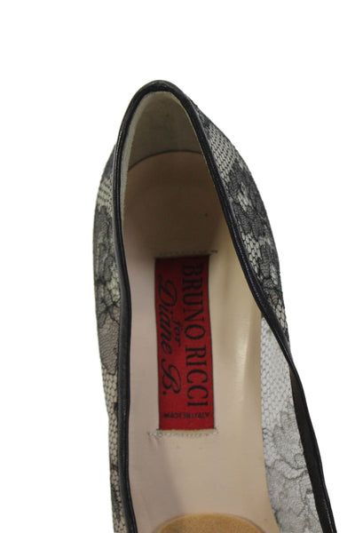 Bruno Ricci For Diane B Womens Lace Open Toe Pumps Black Size 40 10