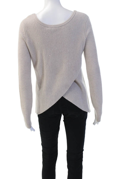 Autumn Cashmere Unisex Pullover 100% Cashmere Beige Round Neck Size XS