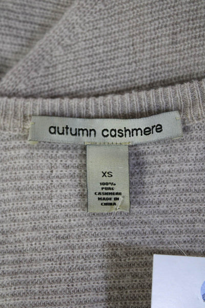 Autumn Cashmere Unisex Pullover 100% Cashmere Beige Round Neck Size XS