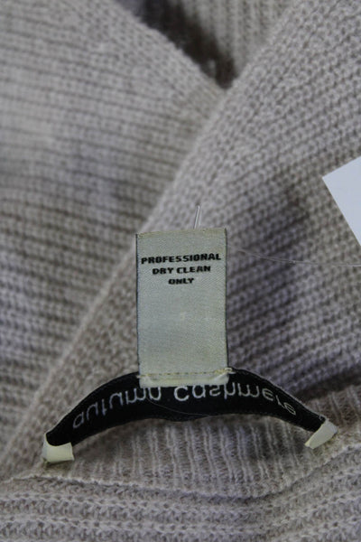 Autumn Cashmere Unisex Pullover 100% Cashmere Beige Round Neck Size XS