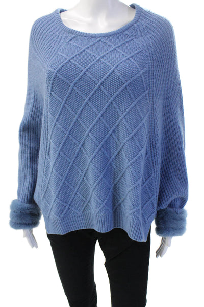 Max & Moi Unisex Designer Argyle Blue Merino Cashmere Pullover Size 1