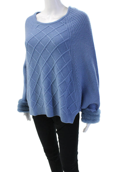 Max & Moi Unisex Designer Argyle Blue Merino Cashmere Pullover Size 1
