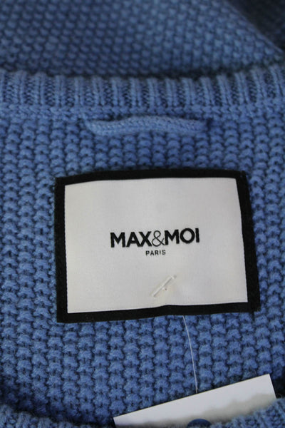 Max & Moi Unisex Designer Argyle Blue Merino Cashmere Pullover Size 1