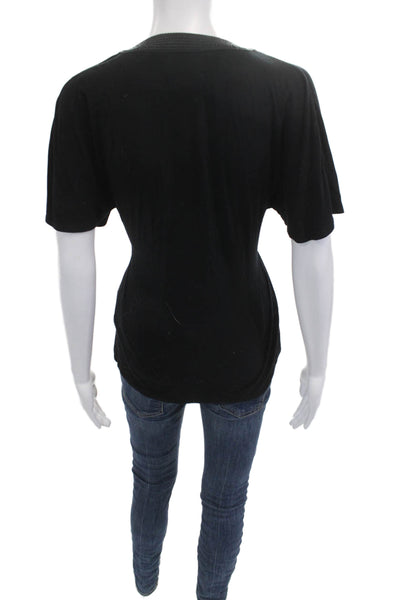 Karen Millen Womens Black V-Neck Short Sleeve Top Size 6