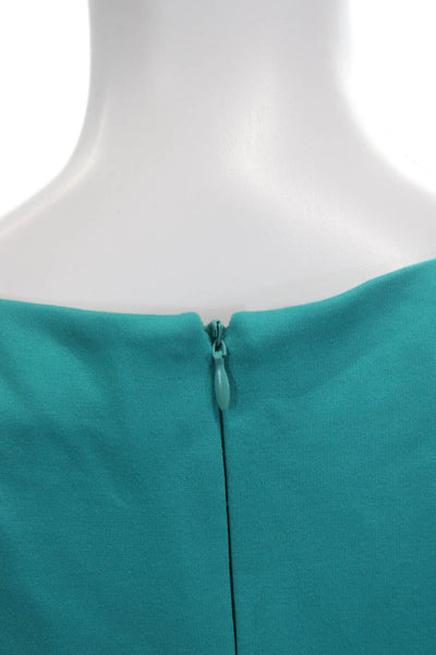 Antonio Melani Women Sheath Dress Green 3/4 Sleeve Knee Length Zip Size 2