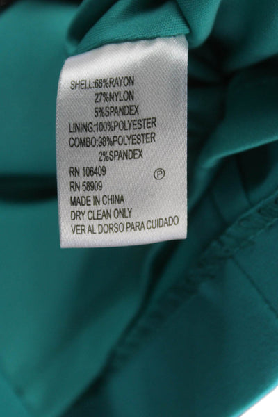Antonio Melani Women Sheath Dress Green 3/4 Sleeve Knee Length Zip Size 2