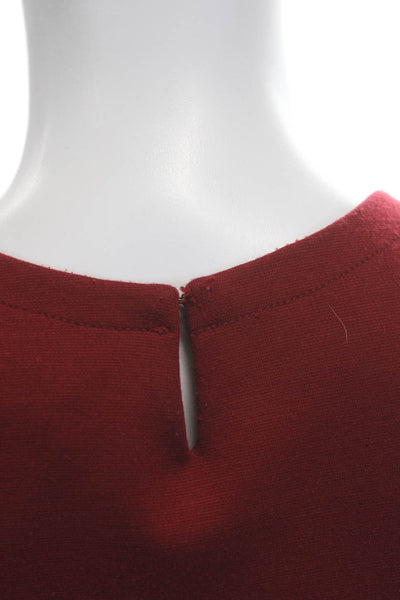 BCBGMAXAZRIA Womens Sheath Dress Red Sleeveless Round Neck Short Size 2