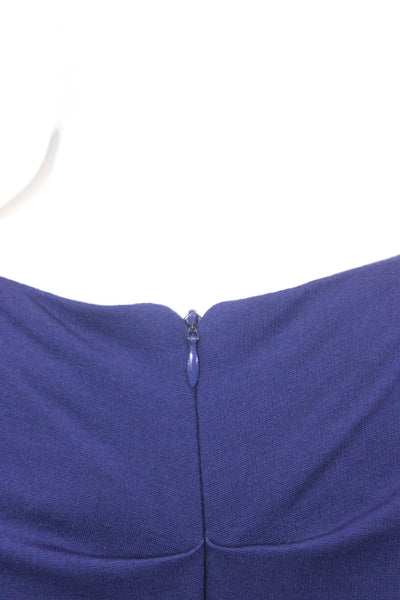 Nicole Miller Womens Bodycon Sheath Dress Dark Blue 3/4 Sleeve Knee Size S