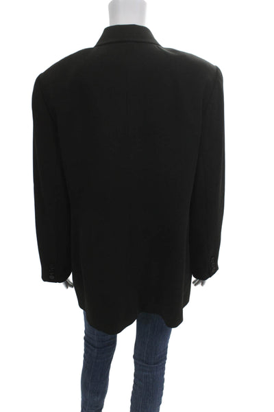 Linda Allard Ellen Tracy Womens Black Classic Blazer Collared Button Size 14