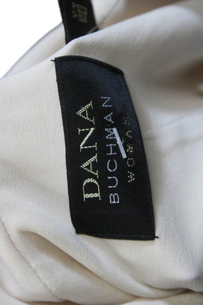 Dana Buchman Women Plus Collared Long Sleeve Beige Coat Polyester Blend Size 22