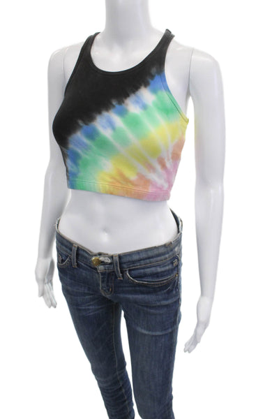 Electric & Rose Women Cropped Tank Black Cotton Sleeveless Size S